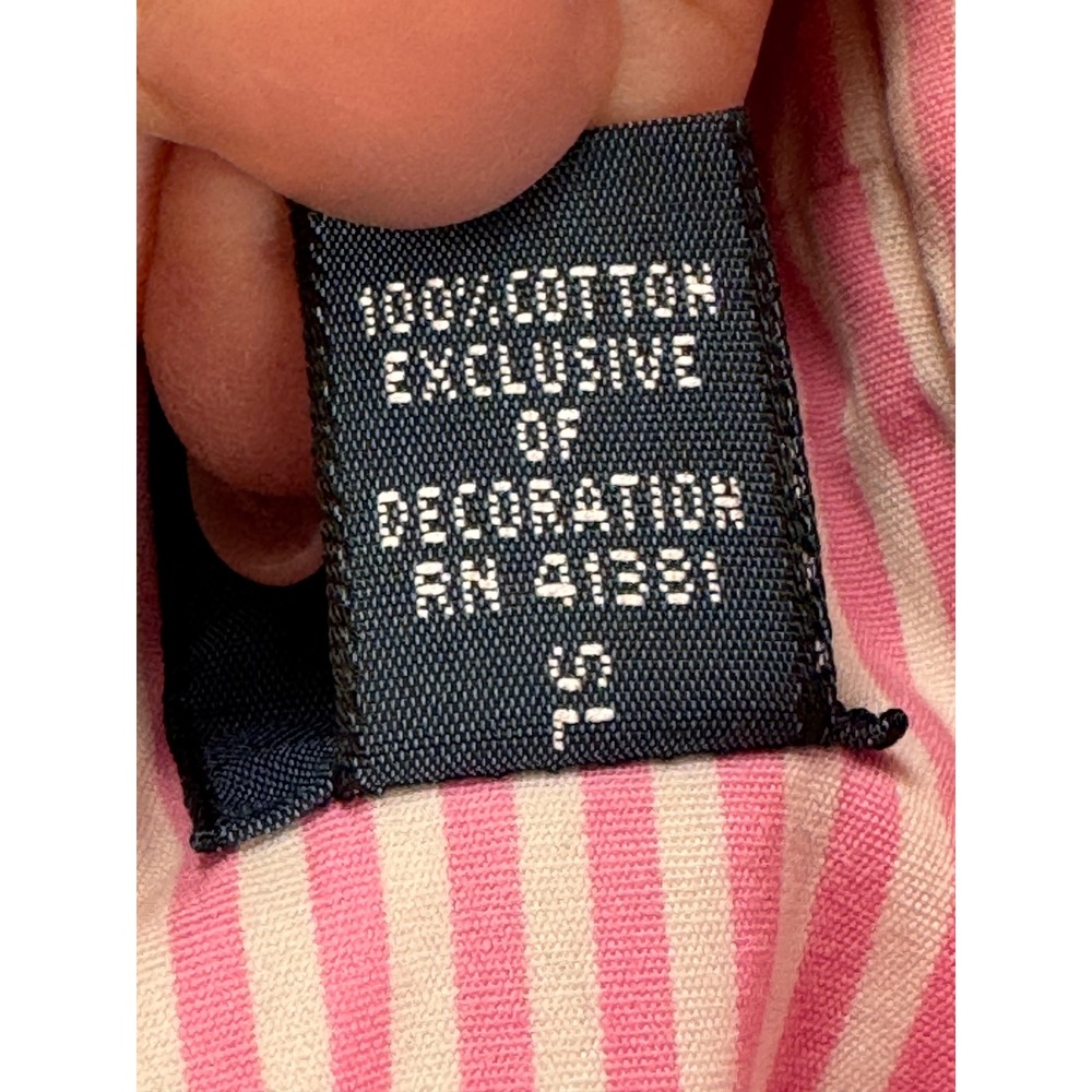 Ralph Lauren Polo XXL Custom Fit Pink White Stripe Cotton Button Down Shirt Mens - Picture 12 of 15
